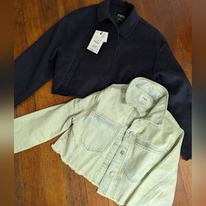 TWO NEW Zara Girls sz 13/14 CROP JACKETS